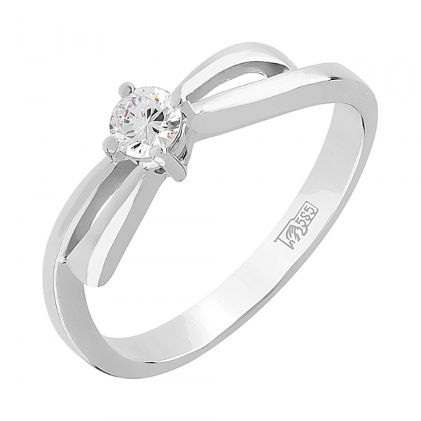 Золотое кольцо с бриллиантом № 31152