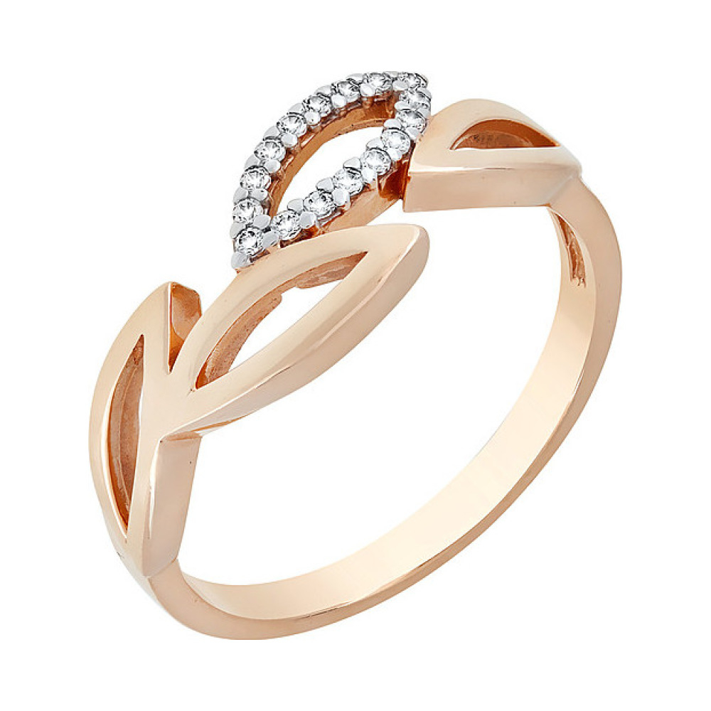 Золотое кольцо с фианитом № 72908