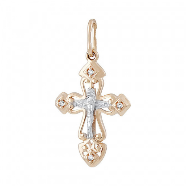 Крест литой с фианитом № 135417