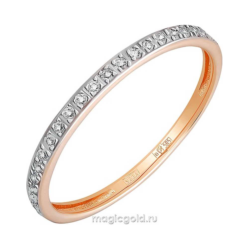 Золотое кольцо с фианитом № 166827