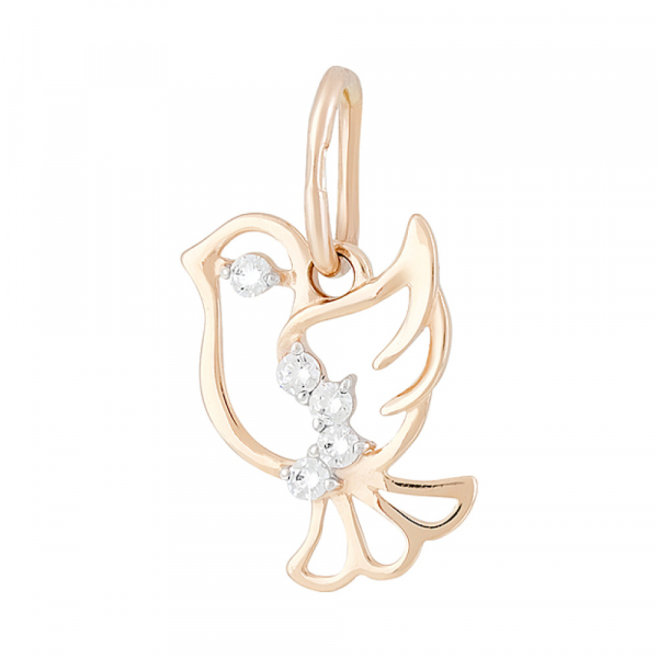 Золотая подвеска с фианитами № 129008