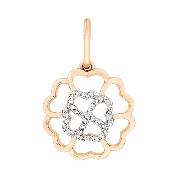 Золотая подвеска с бриллиантом № 113792