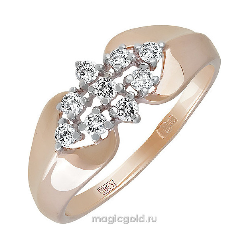 Золотое кольцо с фианитом № 139944