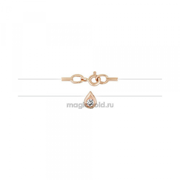 Золотое колье с фианитом № 140181