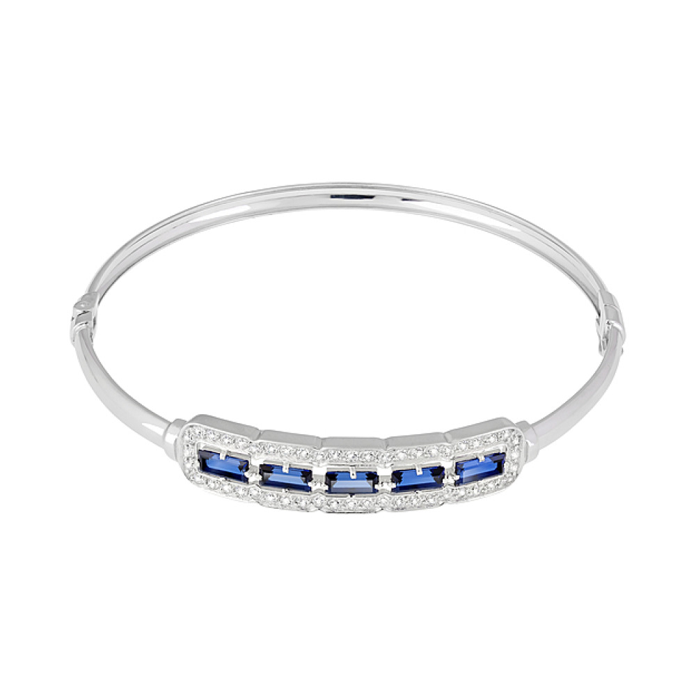 Серебряный браслет с имитац.шпинели и фианитом № 129734