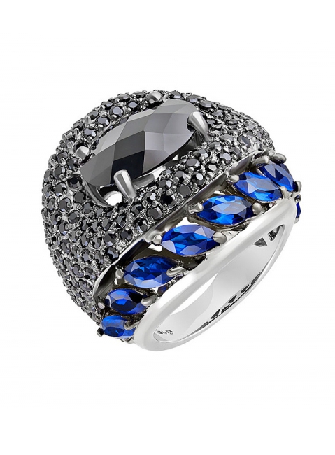 Серебряное кольцо с фианитом № 132501