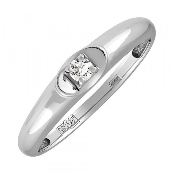 Золотое кольцо с бриллиантом № 134620