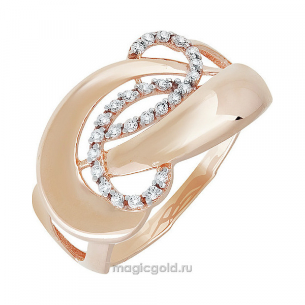 Золотое кольцо с фианитом № 142275