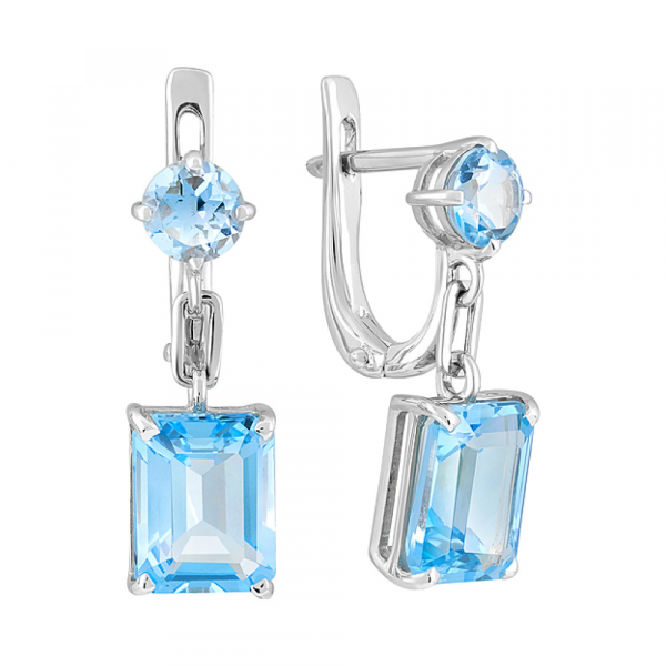 Золотые серьги с топазом № 127562