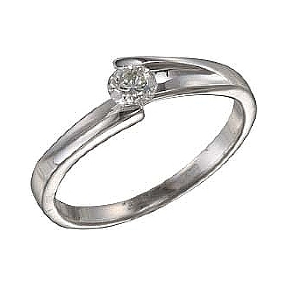 Золотое кольцо с бриллиантом № 76388