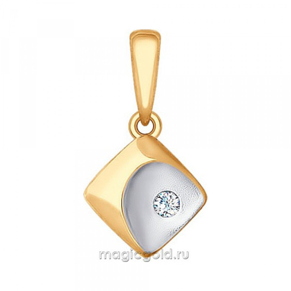 Золотая подвеска с фианитом № 163955
