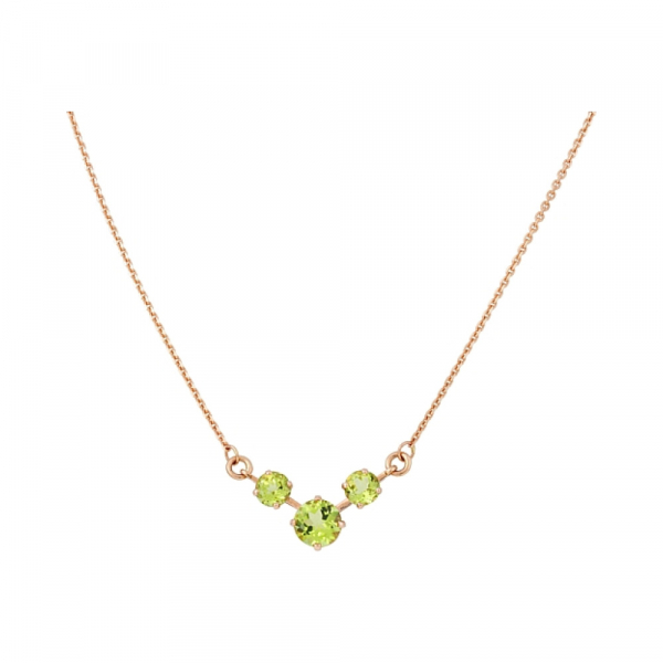 Золотое колье с хризолитом № 114625