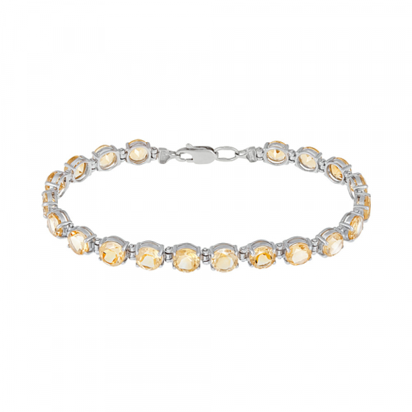 Серебряный браслет с цитрином № 126621