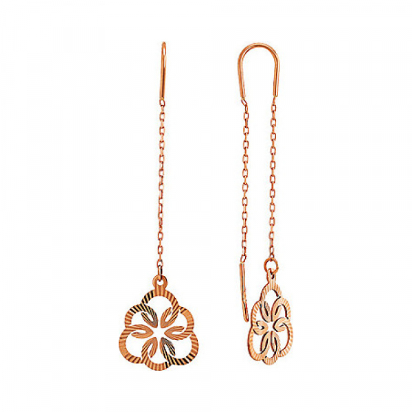 Золотые серьги с алмазкой № 81152