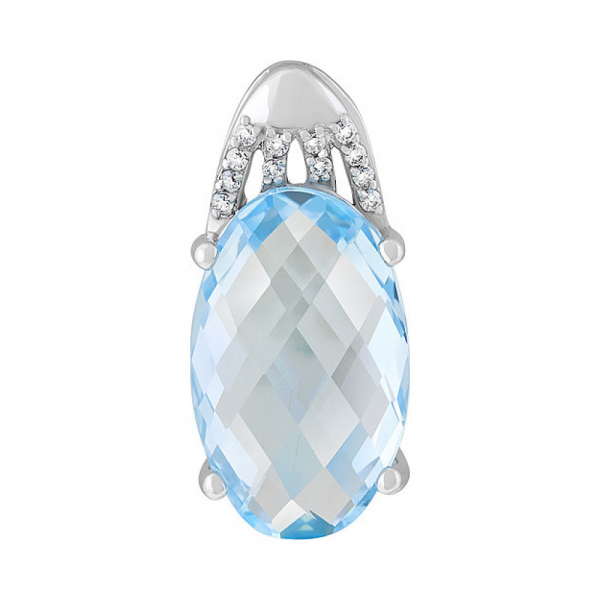 Золотая подвеска с топазом и фианитом № 121072