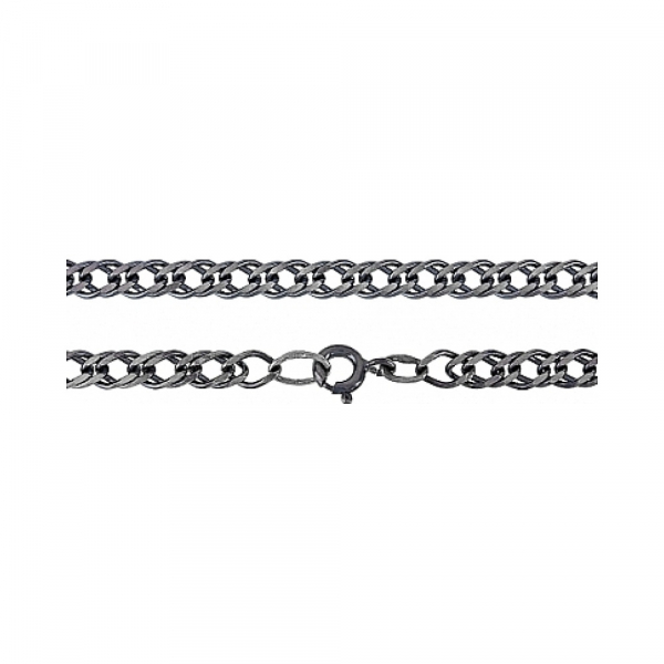 Серебряная цепь ромб двойной черн. № 108138