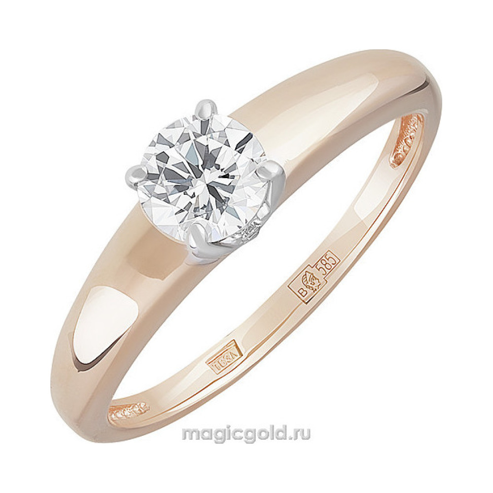 Золотое кольцо с фианитом № 139611