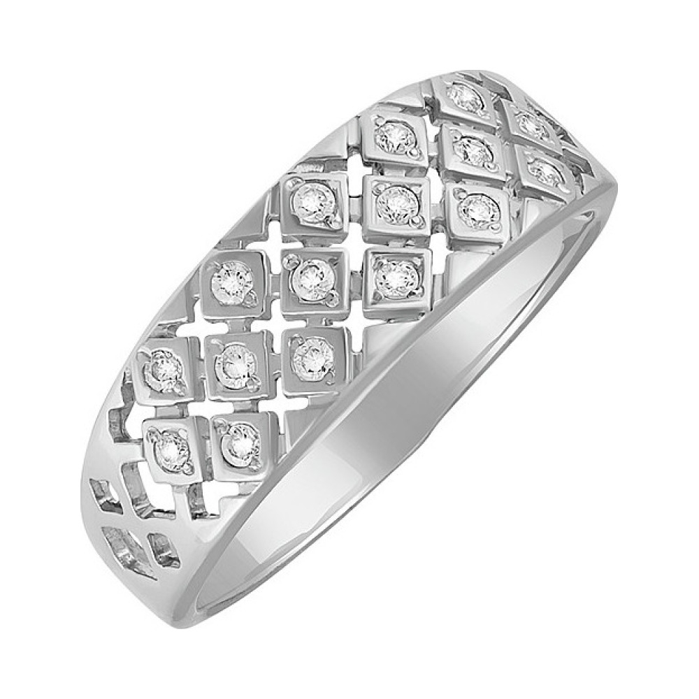 Серебряное кольцо с фианитом № 134155
