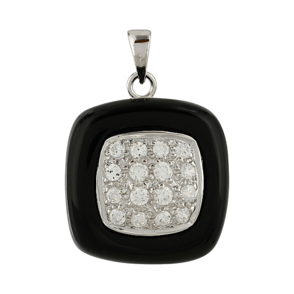 Серебряная подвеска с фианитом № 106755