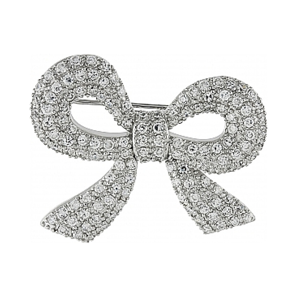 Серебряная брошь с фианитами № 99784