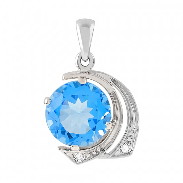 Золотая подвеска с топазом и фианитом № 110853