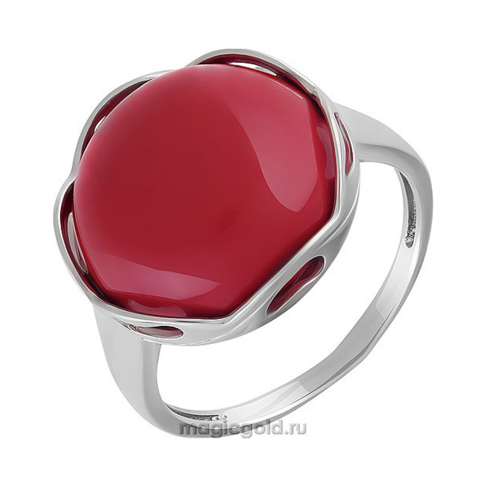 Серебряное кольцо с кораллом № 151438