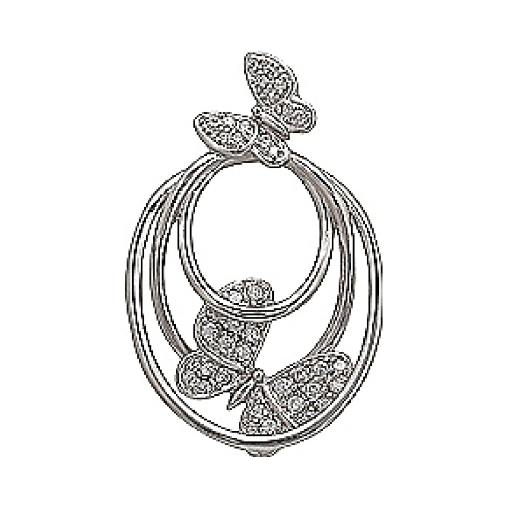 Серебряная подвеска с фианитом № 70707