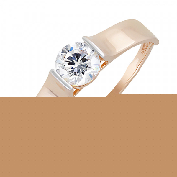 Золотое кольцо с бриллиантом и сапфиром № 113876