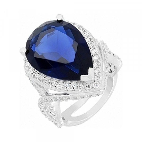 Серебряное кольцо с фианитами № 106036