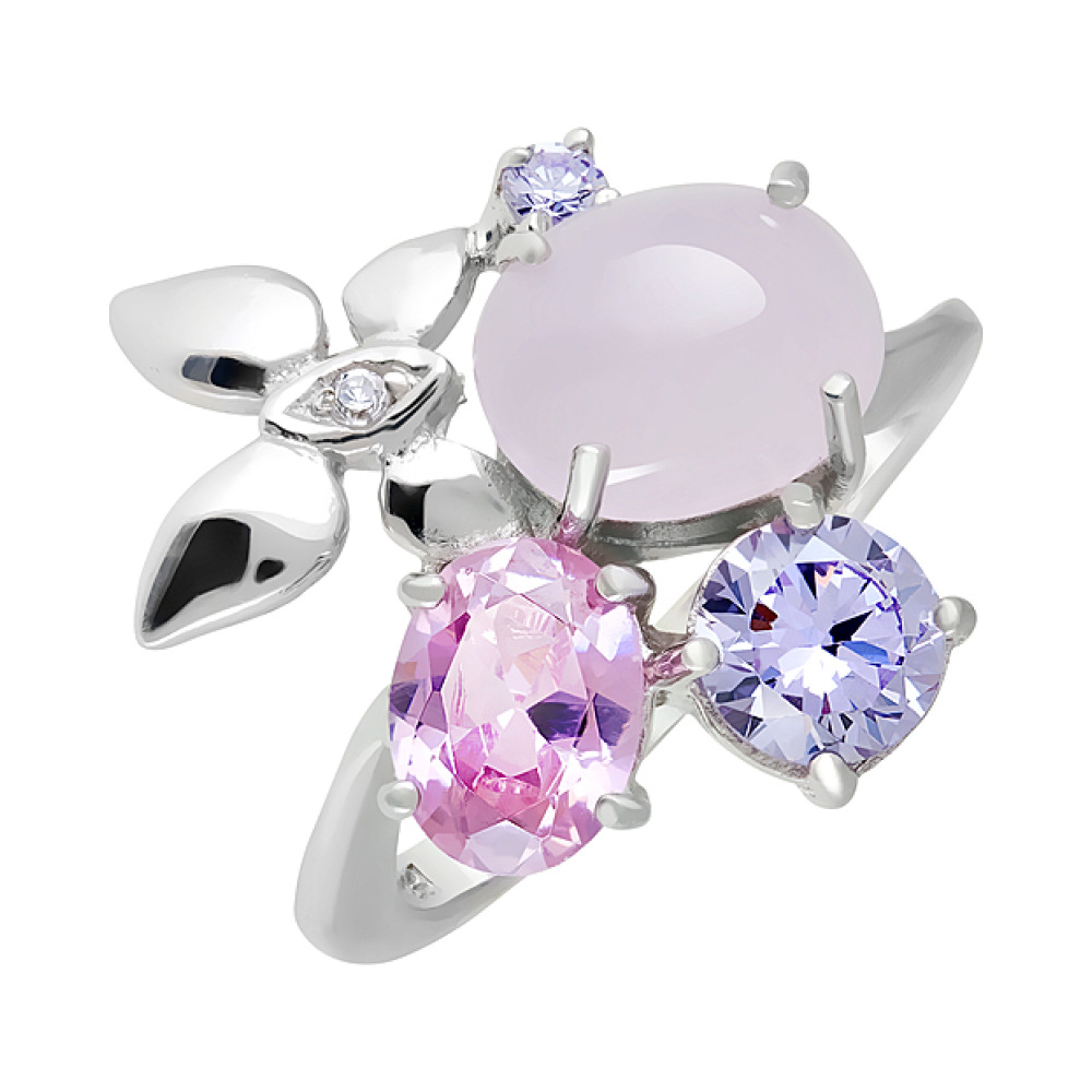 Серебряное кольцо с фианитами № 106172