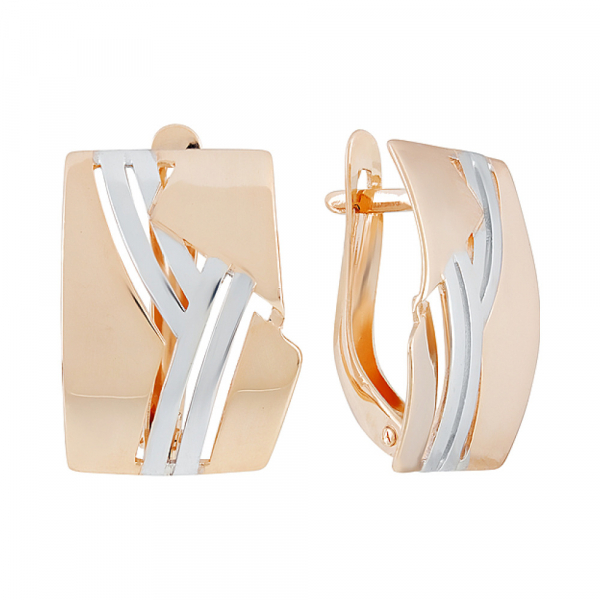 Золотые серьги с фианитом № 129882