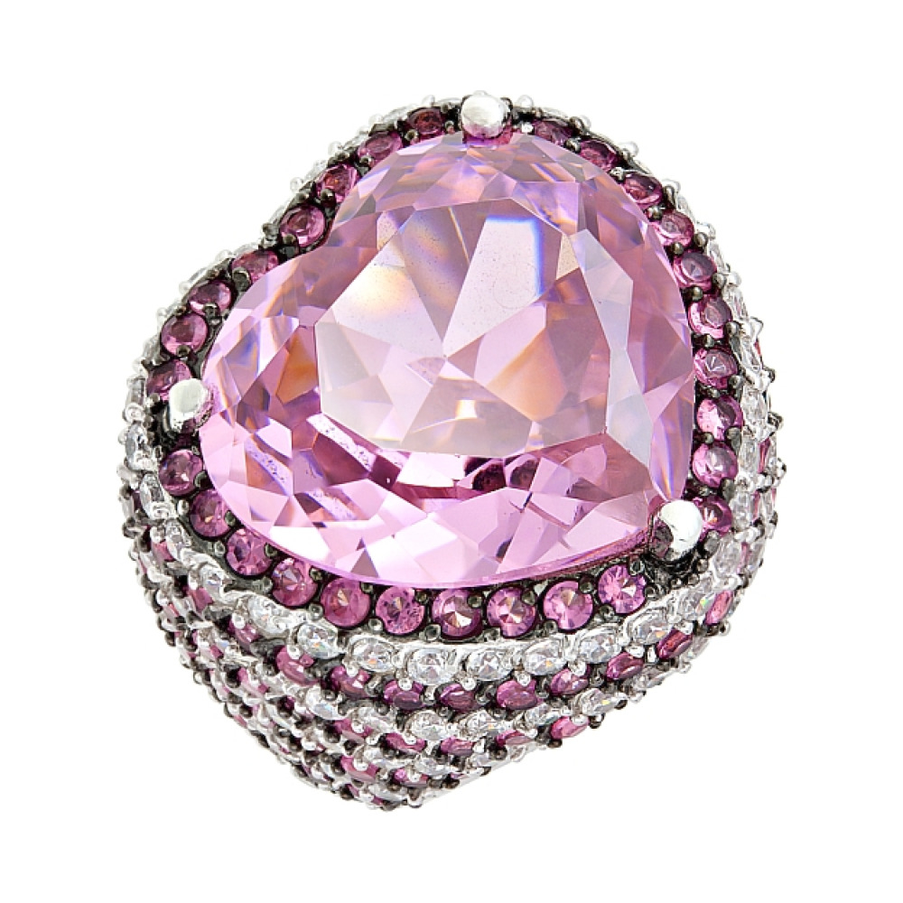 Серебряное кольцо с фианитом № 82464