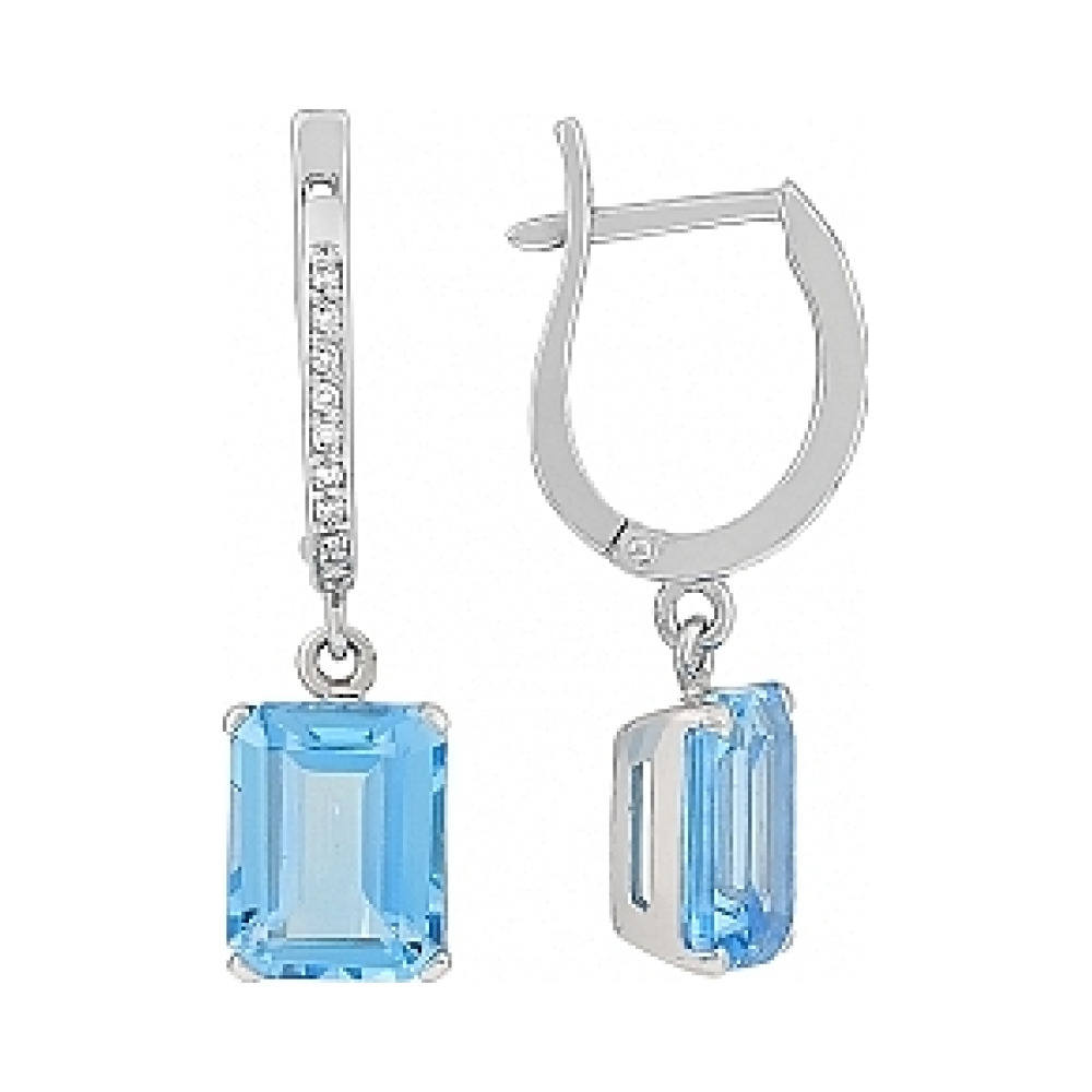 Серьги с топазом и фианитом № 114800