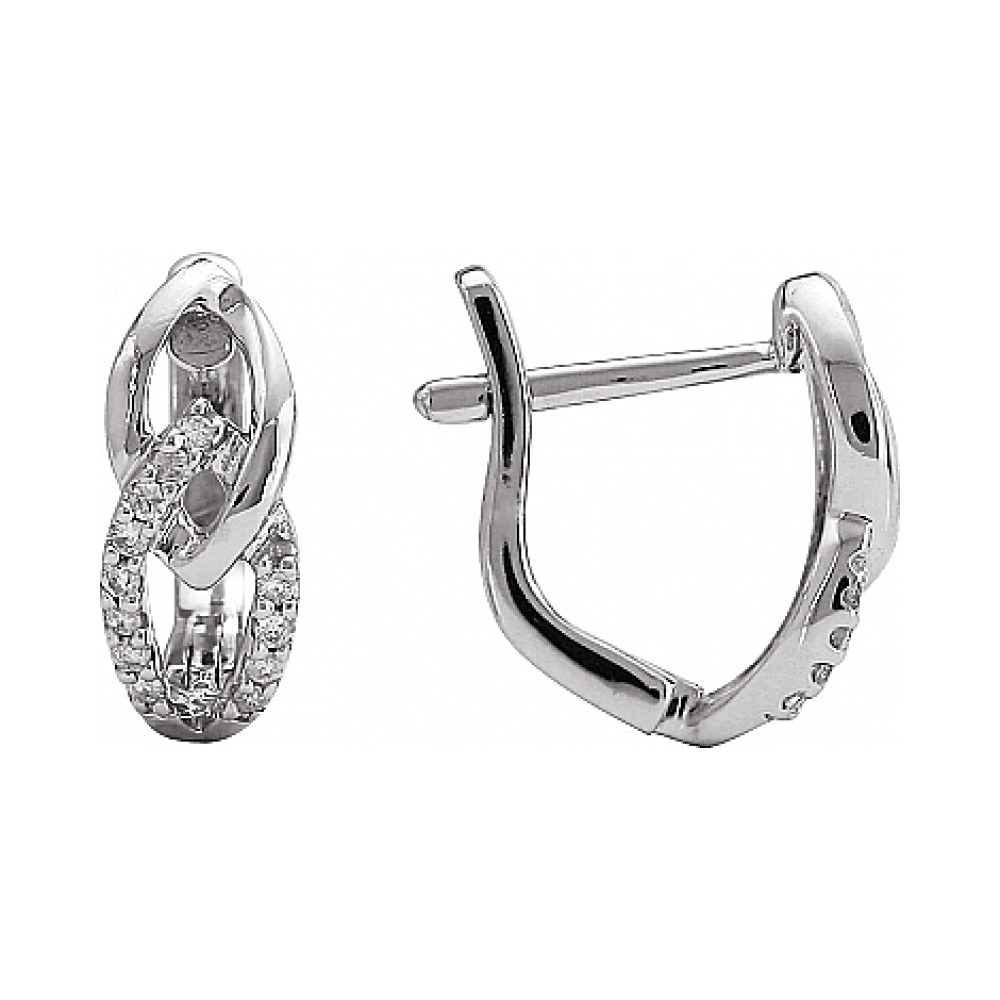 Золотые серьги с бриллиантом № 81933