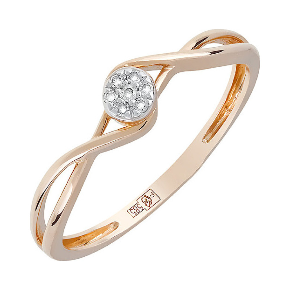 Золотое кольцо с бриллиантом № 120594