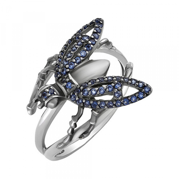 Серебряное кольцо с наношпинелью № 129268