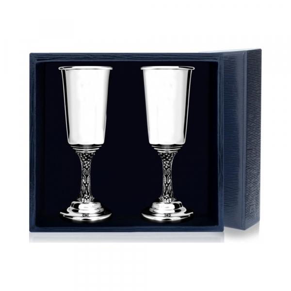 Набор серебряных рюмок «Виноград» с чернением из 2 предметов пр.925