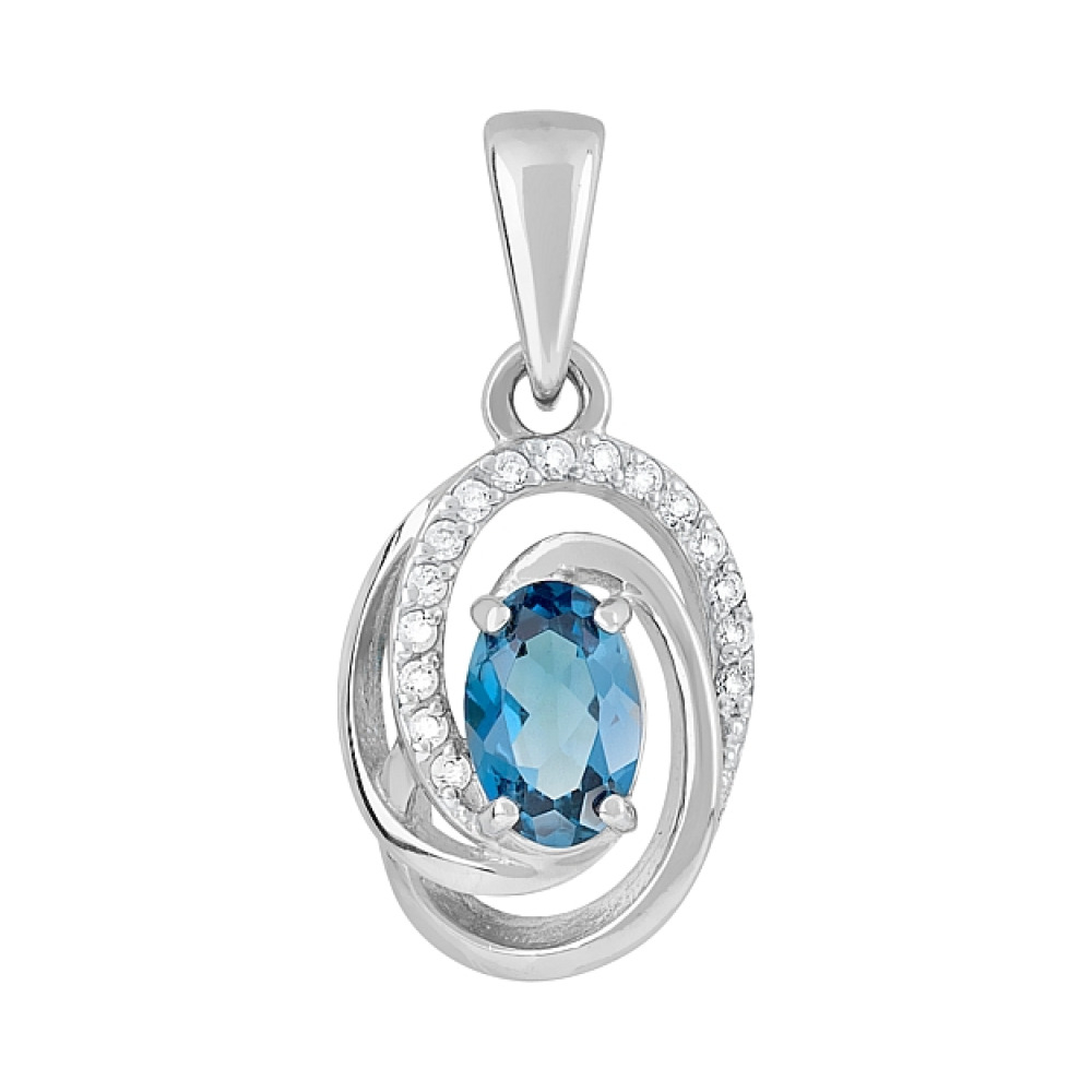 Золотая подвеска с топазом и фианитом № 120065