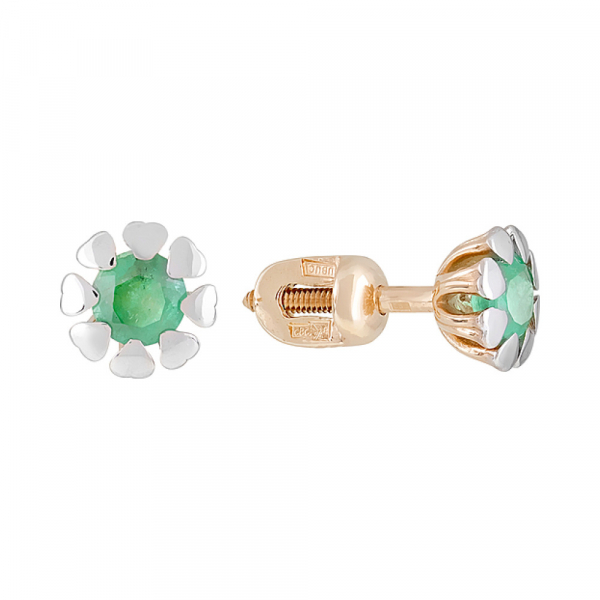 Пуссеты с изумрудом № 121536