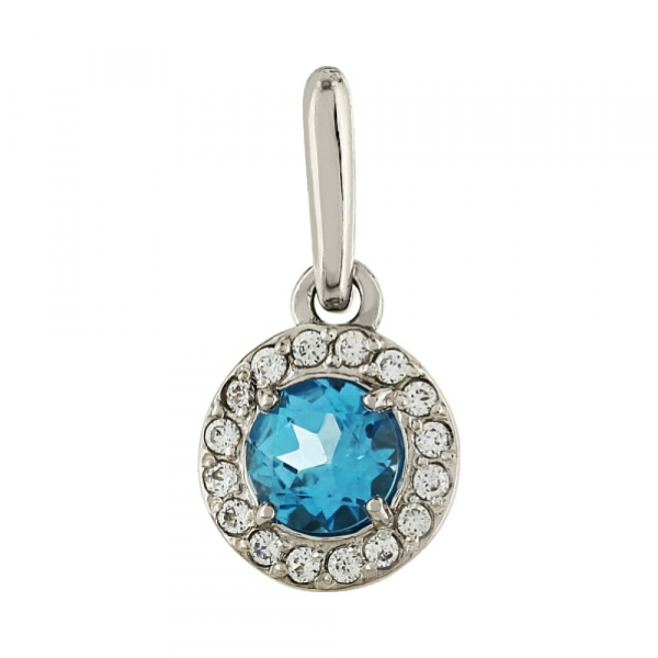 Золотая подвеска с топазом и фианитом № 103558