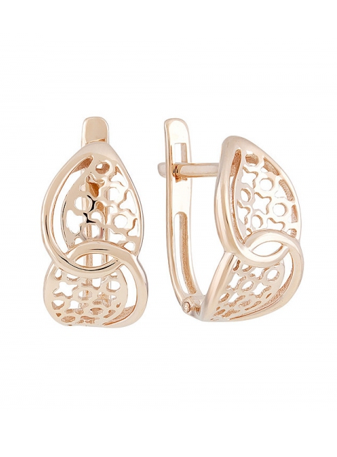 Золотые серьги без камня № 128444