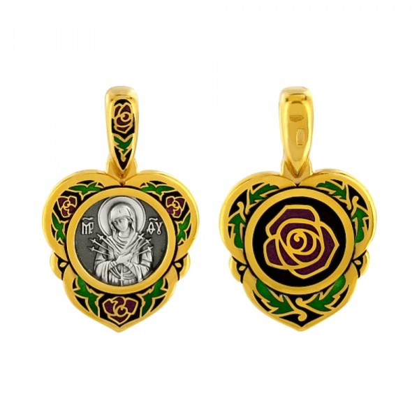 Икона с эмалью и золотым покрытием № 102566