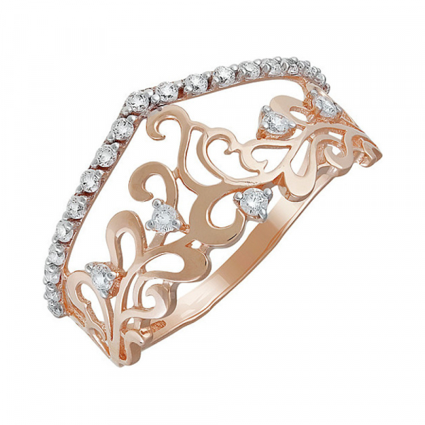 Золотое кольцо с фианитом № 138238