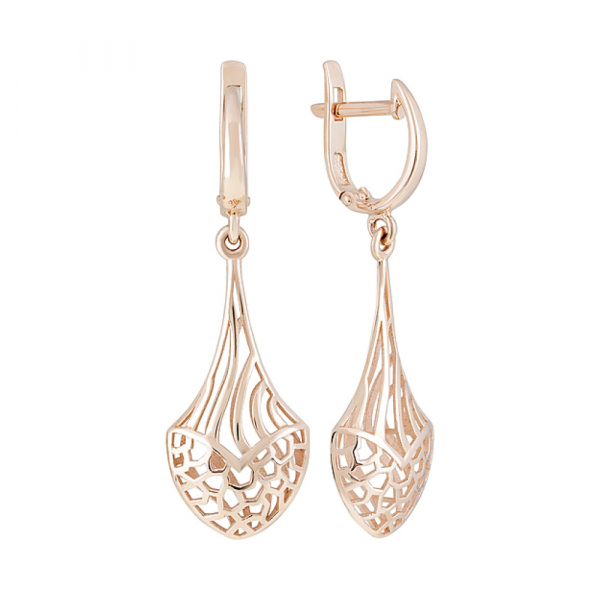 Золотые серьги без камня № 127093