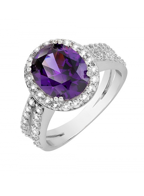 Серебряное кольцо с фианитами № 116617