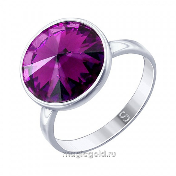 Серебряное кольцо с кристаллом swarovski № 165751