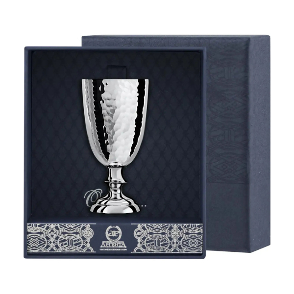 Рюмка № 1 кованая из серебра 925 пробы в футляре