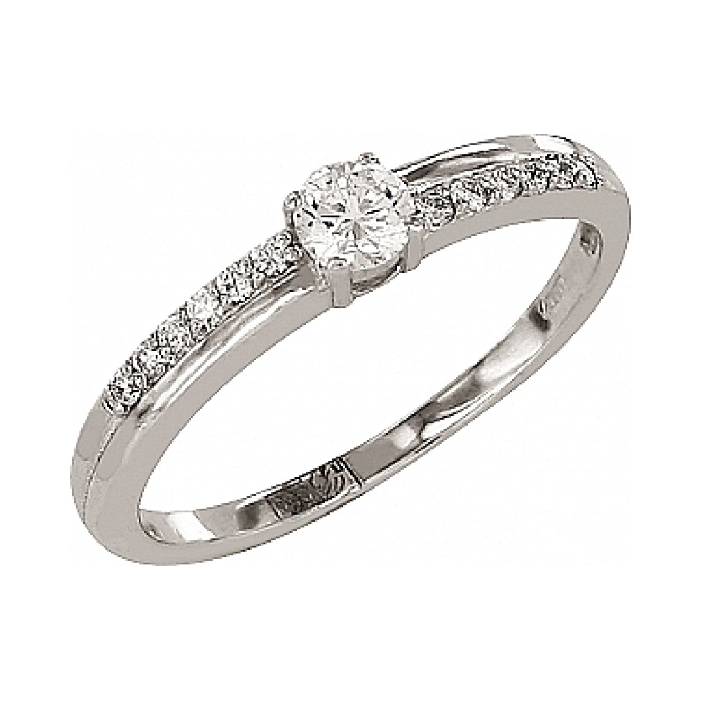 Золотое кольцо с аметистом и фианитом № 119690