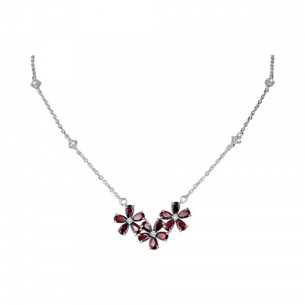 Серебряное колье с фианитом № 133576