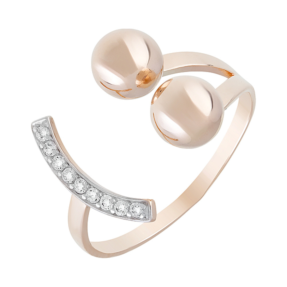 Золотое кольцо с фианитами № 129059